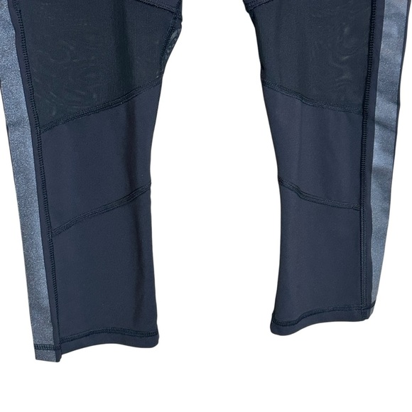 LULULEMON Leggings Womens 8 Black Cropped Reflective Mesh Yoga Athletic Training - Picture 3 of 16